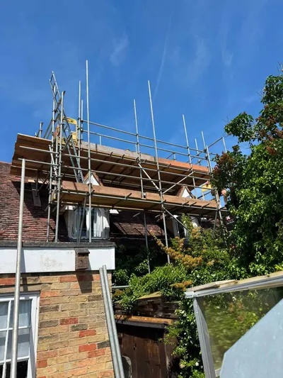 Scaffolding for commercial maintenance project